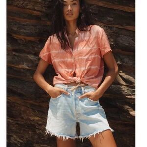 Anthropologie Cloth & Stone Tie Dye Button Down Blouse NWT